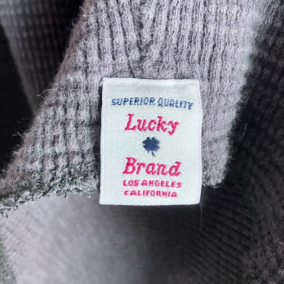 Lucky Brand Lived In Thermal Henley Shirt Men’s Extra Large XL Gray Cotton - Picture 6 of 9